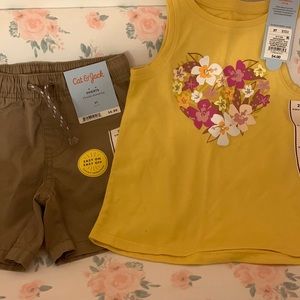 NWT Cat & Jack sleeveless tank and shorts